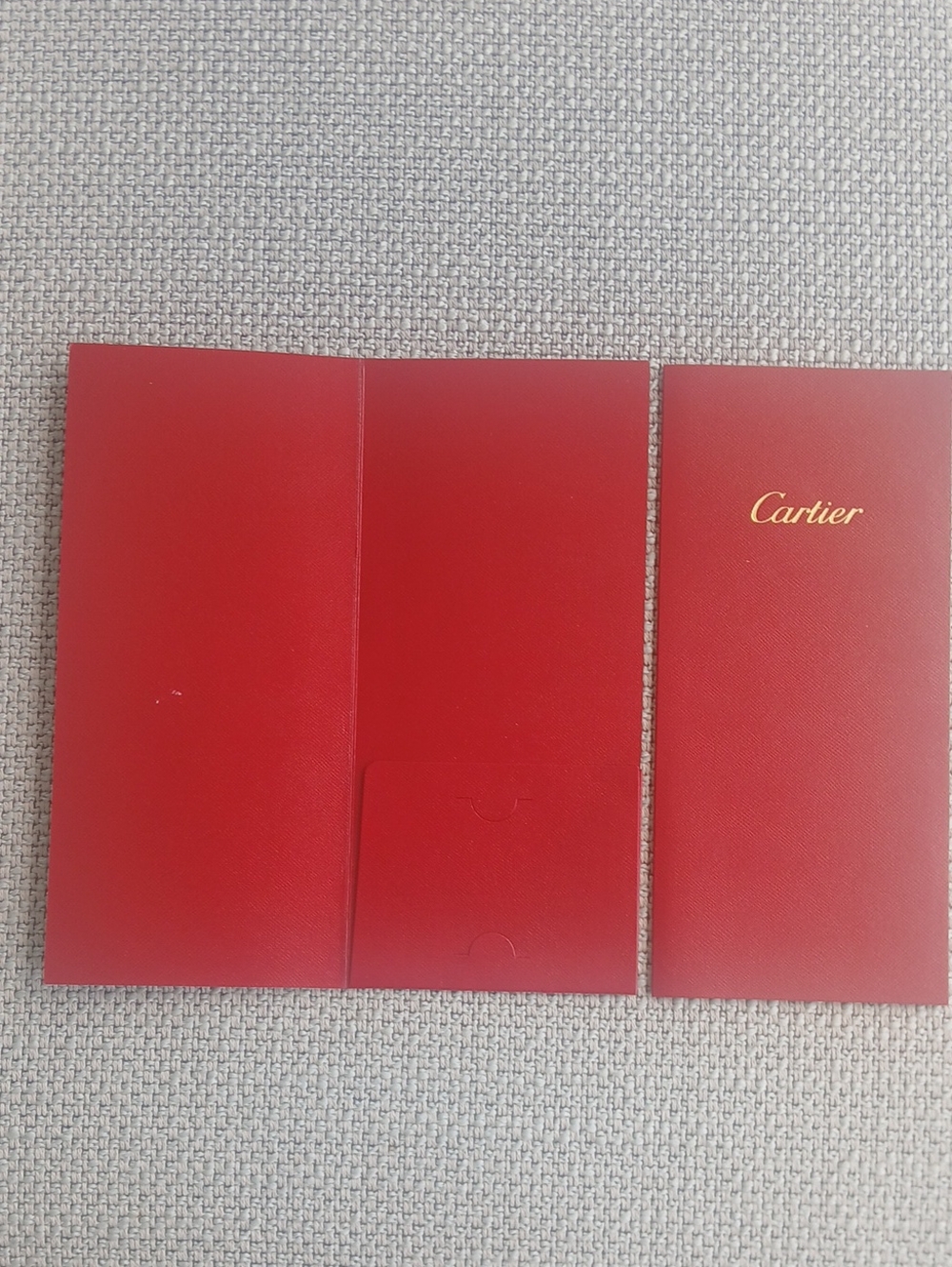 Cartier Red Card and Certificate Holders with Gold Logo